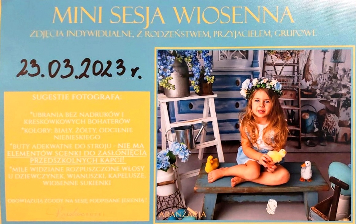 Sesja wiosenna fotograficzna w dniu 23.03.2023r.